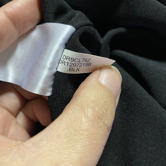 Donna Karan Dress M Draped Ruched Gathered Wrap Jersey Stretch Evening Career - Picture 9 of 13